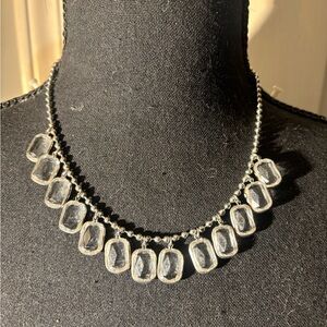 American Eagle Outfitters Silver Necklace with Clear Accents